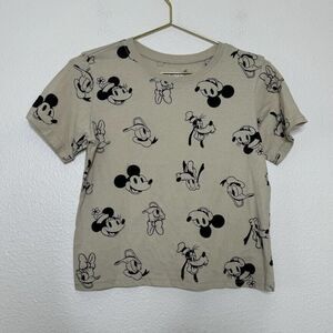 Disney Shirt Sz Medium Mickey Pluto Donald Duck Minnie Cropped Boxy Short Sleeve